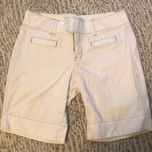 Cabi white jean shorts